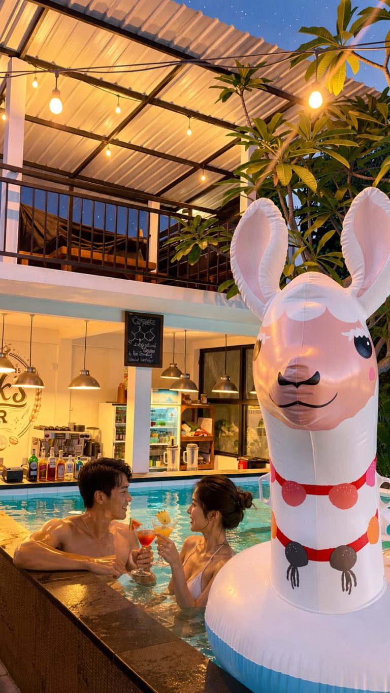 lembongan Resto with a pool to chill-out